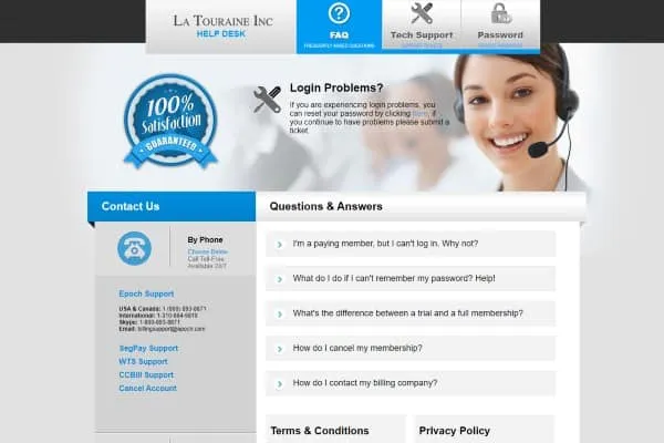 naughty america support page