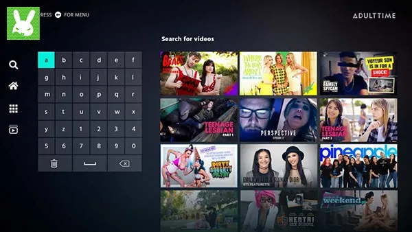 screenshot of Adult time porn videos on Roku
