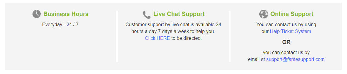 fame support contact methods