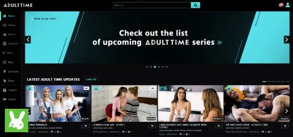 adult time porn website homepage screenshot